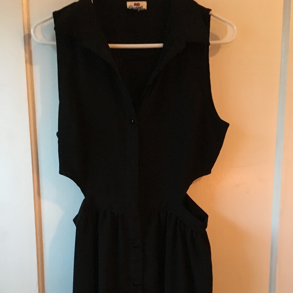 Black, mid length dress